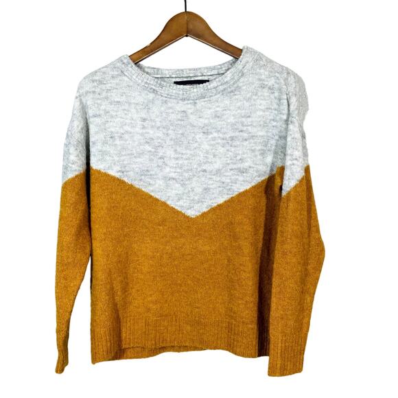 Vero Moda Scoop Neck Sweater Long Sleeve Soft Colorblock Mustard - XS - Picture 1 of 4